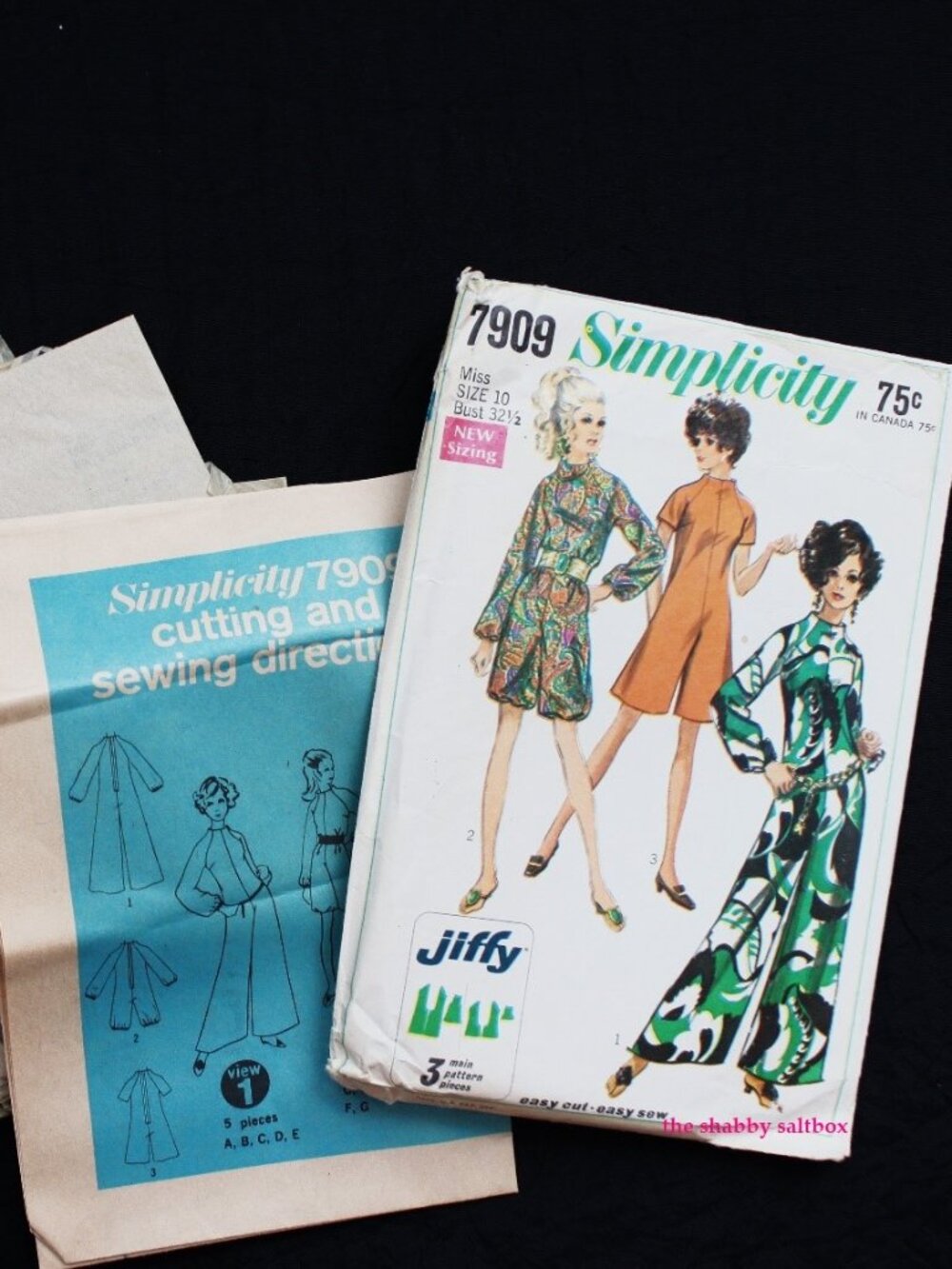 VTG Simplicty 60s Jumpsuit Sewing Pattern Culotte Wide Leg Jumper Jiffy 7909 Sew